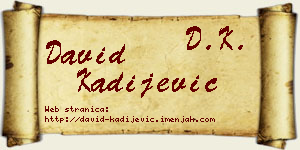 David Kadijević vizit kartica